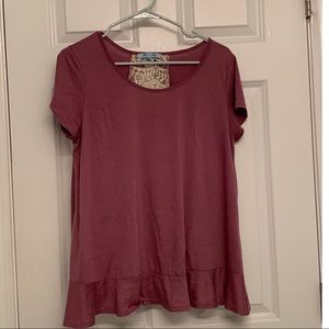 She and Sky-flowy top with lace back